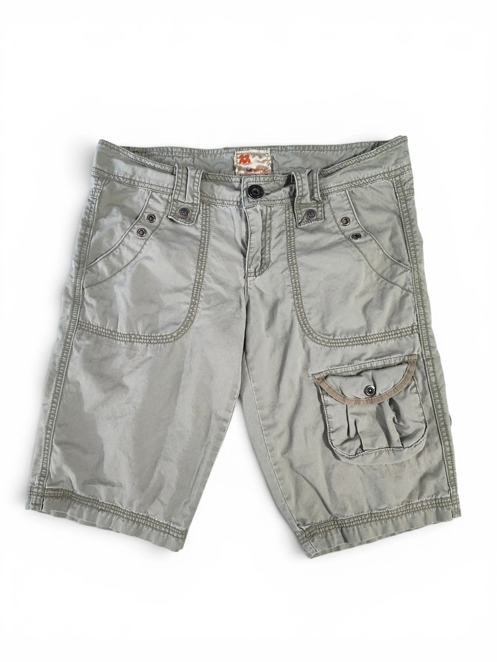 Twill Twenty Two Green/Grey Cargo Shorts Womens Size 27